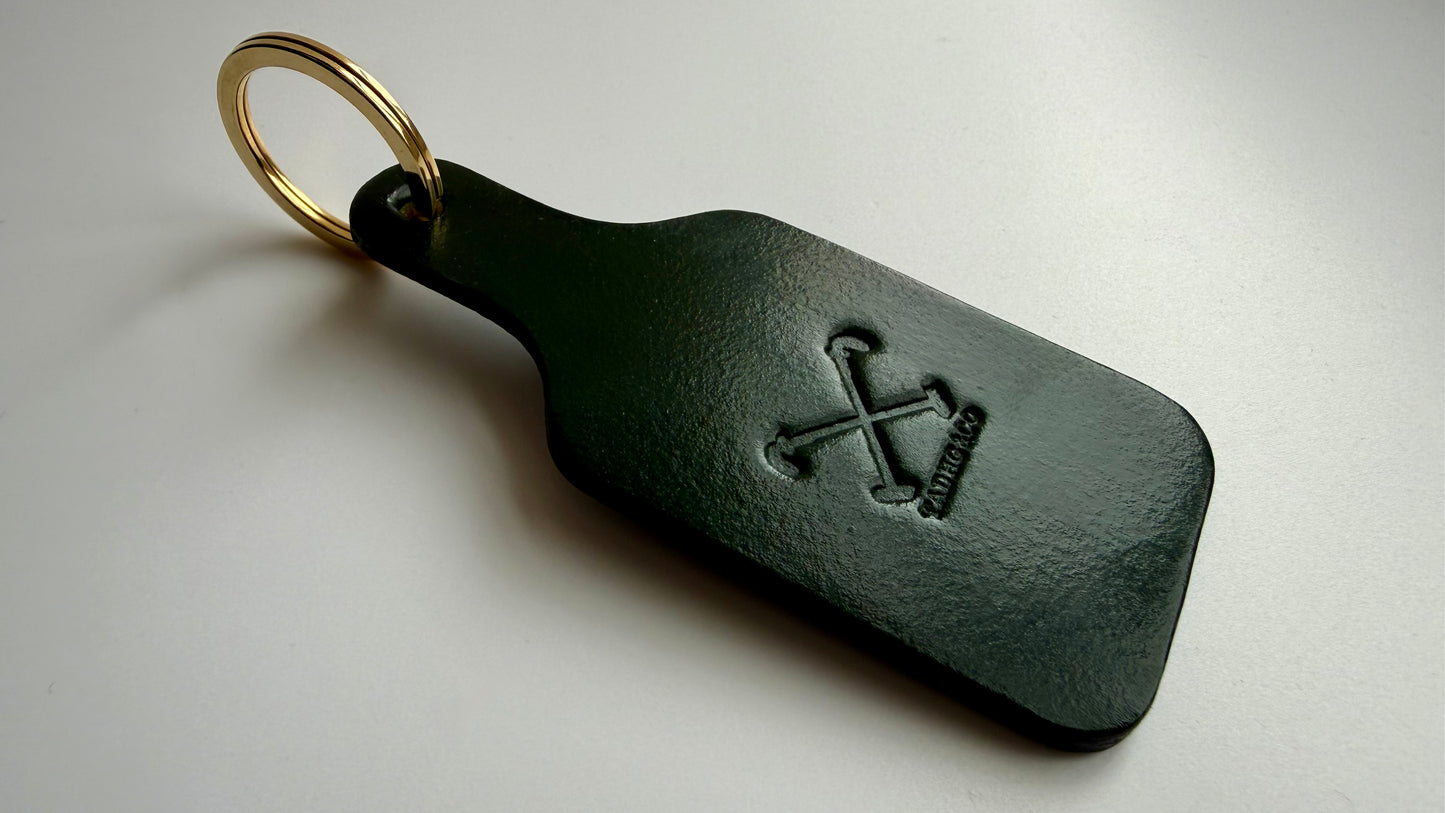 Dark Green British Bridle Leather Key Ring