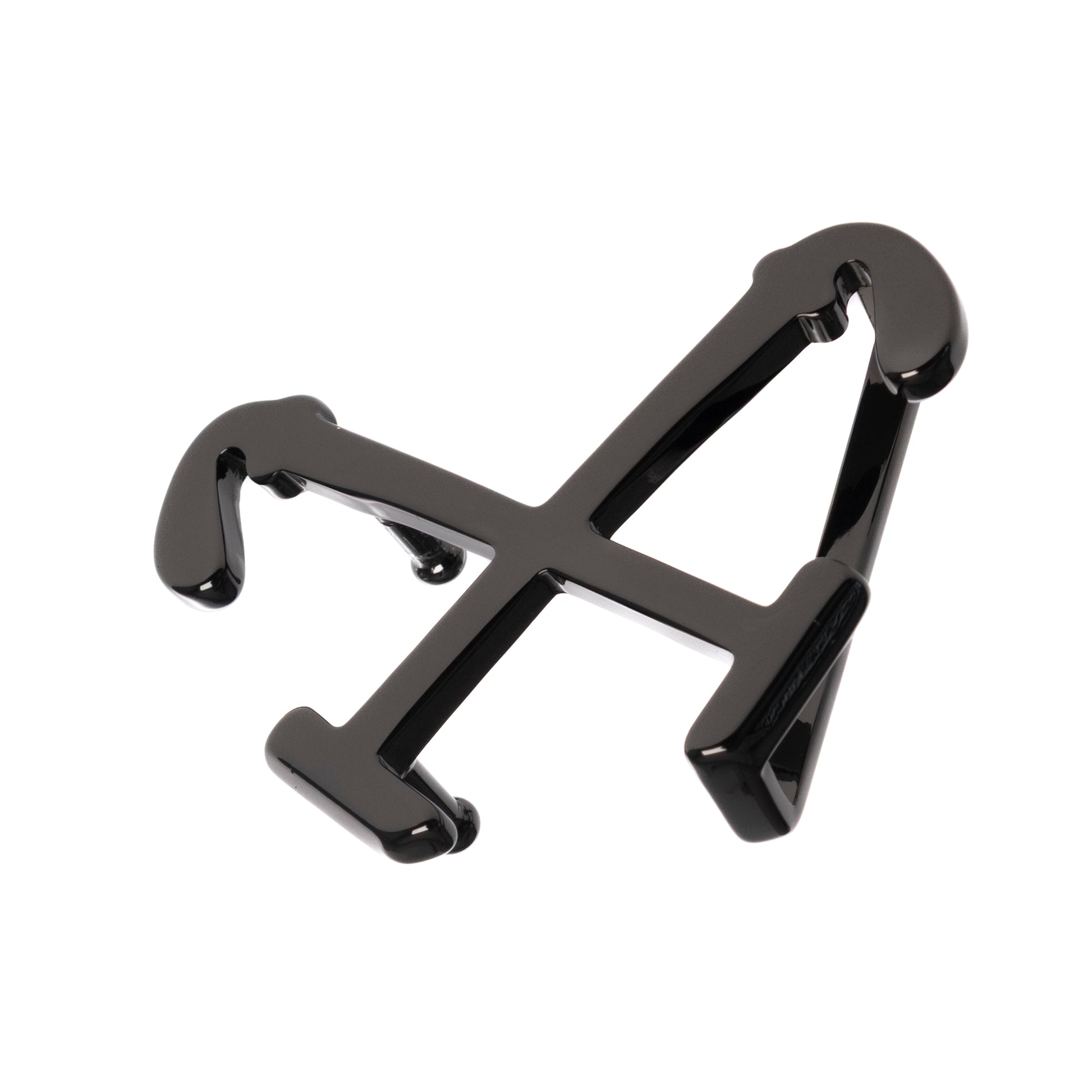 Tadhg & Co. Signature Buckle in gunmetal – three-quarter angle, interchangeable belt hardware