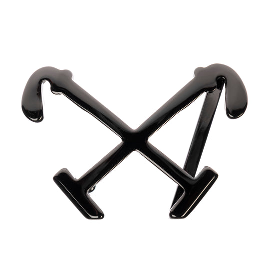 Tadhg & Co. Signature Buckle in gunmetal – front view, Italian-made hardware